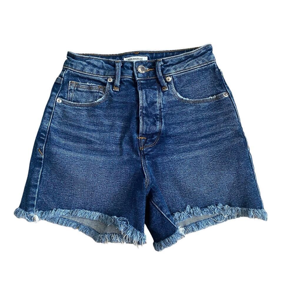 Good American Distress High Waist Denim Summer Short